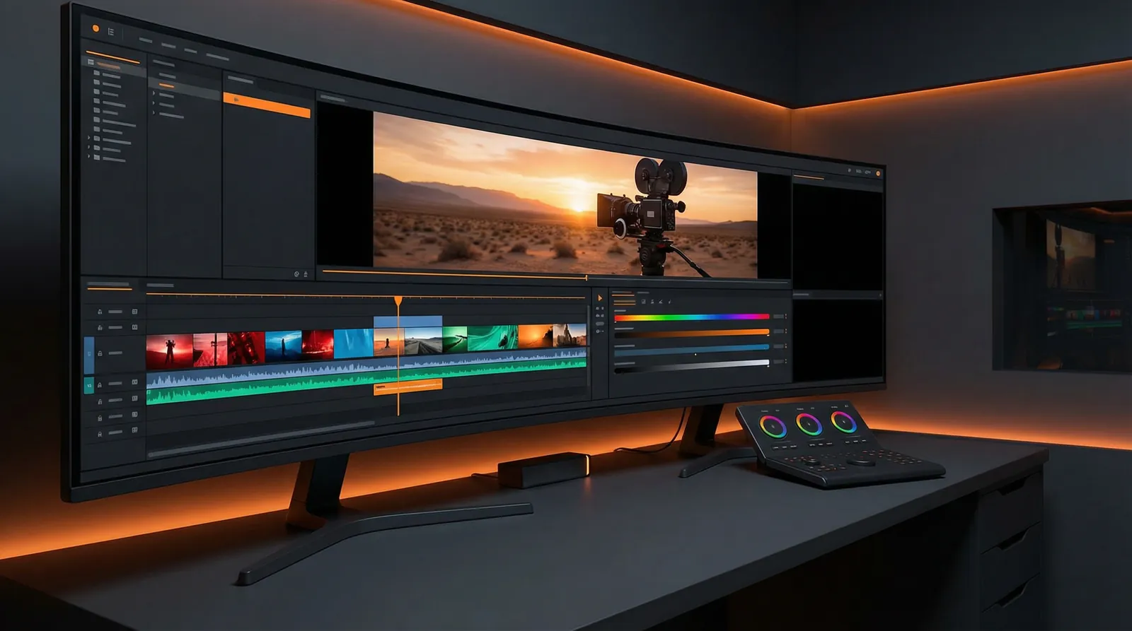 米兰体育平台 专业视频剪辑工作台界面